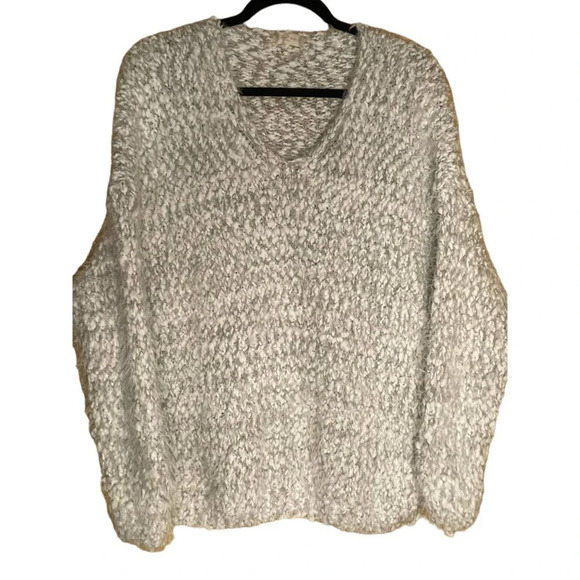 Altar'd State Women's White Mix Cozy Fuzzy Knit Sweater Size M/L - Picture 1 of 8